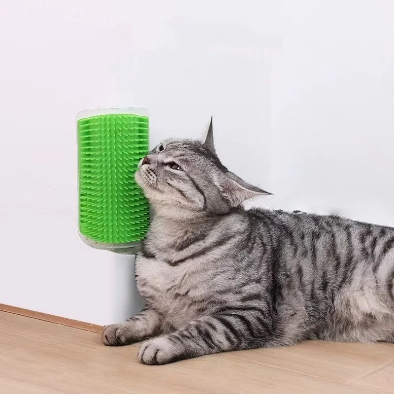 🐱 Selbstreinigende Katzen-Eckbürste mit Massagefunktion – inkl. Katzenminze