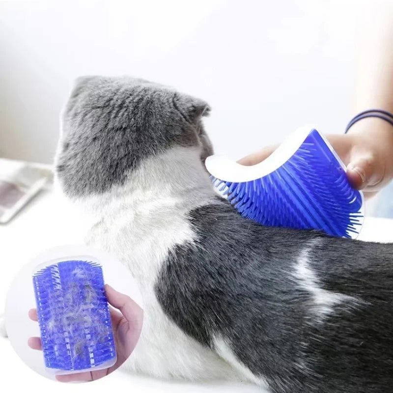 🐱 Selbstreinigende Katzen-Eckbürste mit Massagefunktion – inkl. Katzenminze