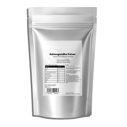 Ashwagandha Pulver – 100 % rein & hochdosiert – 500 g im praktischen Doypack 🌿