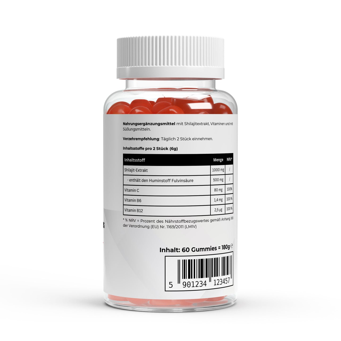 Premium Shilajit Gummies – Hochdosiert mit 1000 mg + Vitamin C, B6 & B12 – 60 Stück 🧡