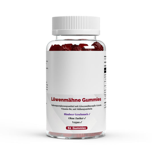Löwenmähne + Vitamin B6 Gummies – 60 Stück